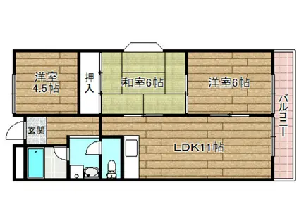 メゾン塚原Ⅰ(3LDK/2階)の間取り写真