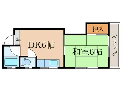 コーポ邦和(1DK/2階)の間取り写真