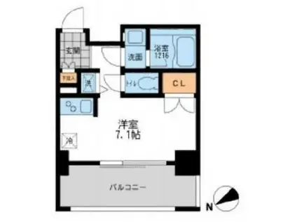 プライマル三軒茶屋(ワンルーム/7階)の間取り写真