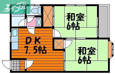 ルージー大森(2DK/1階)の間取り写真