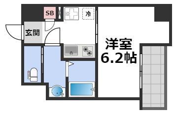 ARTIZA森ノ宮D.C(1K/9階)の間取り写真