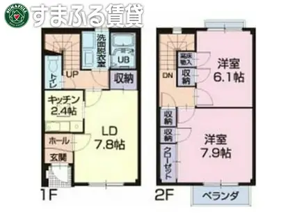 RIVERSIDEHAPPY ONE(2LDK/1階)の間取り写真