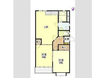 ストーンリバーシティ(2LDK/2階)の間取り写真