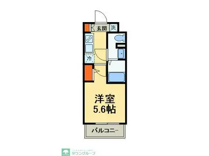 GENOVIA天王台(1K/1階)の間取り写真