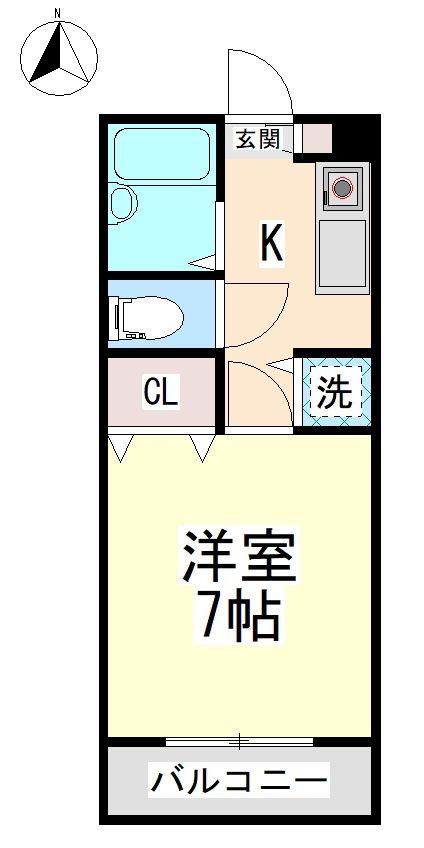 第8春木ハイツ(1K/1階)の間取り写真