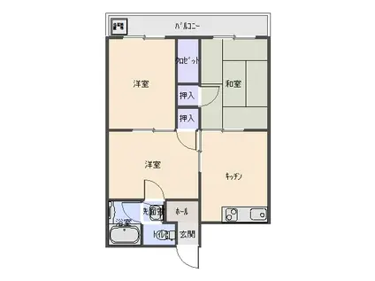 ハイムあけぼの(3DK/2階)の間取り写真