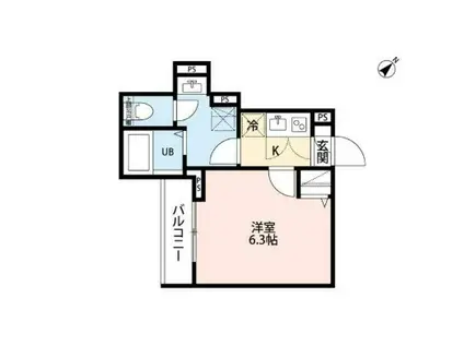 ロボット ホーム 淵野辺(1K/1階)の間取り写真