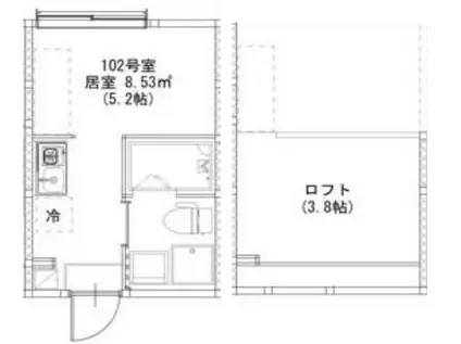 ノベレア(ワンルーム/1階)の間取り写真