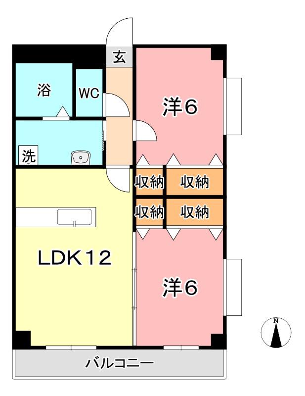 ソネヴァ(2LDK/3階)の間取り写真