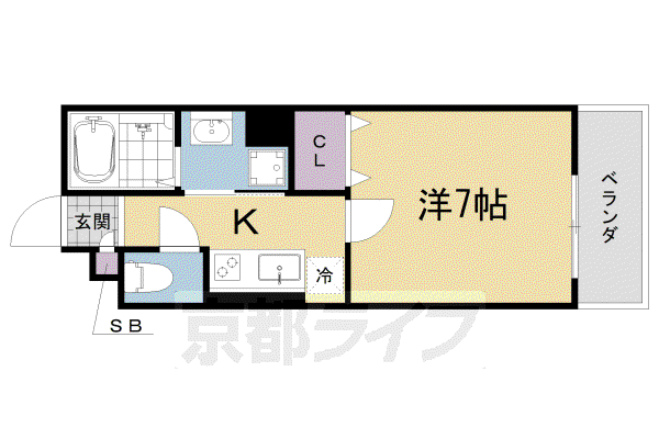ASUKAII(1K/1階)の間取り写真