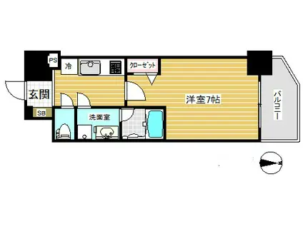 ファーストレジデンス三宮イースト(1K/5階)の間取り写真