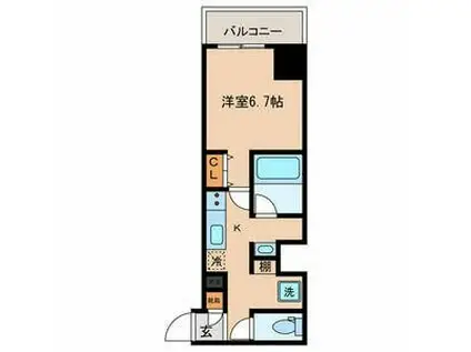 FELIZ小石川(1K/3階)の間取り写真