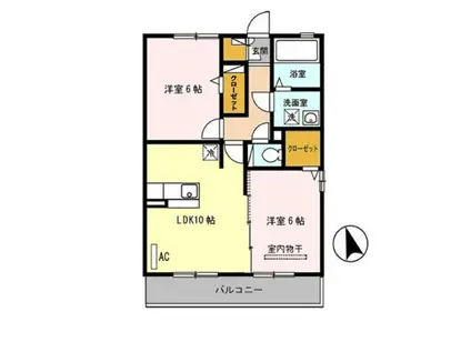 パークレジェンダA(2LDK/2階)の間取り写真