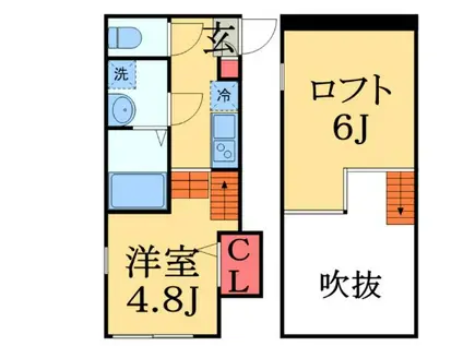 ドミールエリノ(ワンルーム/1階)の間取り写真