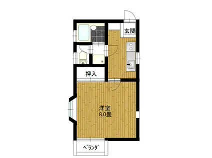 サンヒルズかやね(1DK/1階)の間取り写真