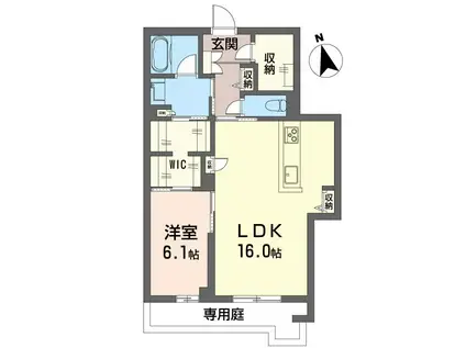 ヴィオラ・ボヌール(1LDK/1階)の間取り写真