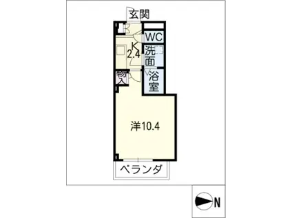 メゾン・ド・シエル(1K/1階)の間取り写真