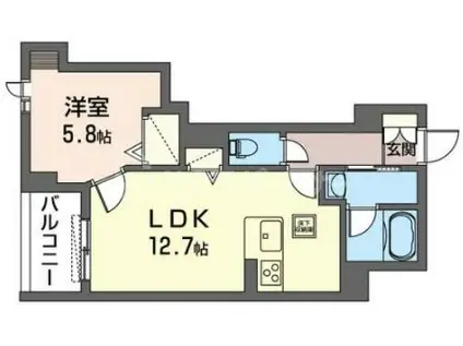 ローリエン(1LDK/1階)の間取り写真
