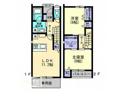 メゾンソルーレ(2LDK/2階)の間取り写真