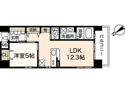アールヴォレ楠木(1LDK/10階)の間取り写真