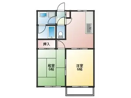 サニーMIYAMA(2DK/1階)の間取り写真