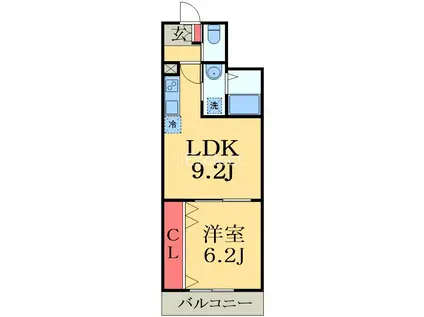 BR道表(1LDK/2階)の間取り写真