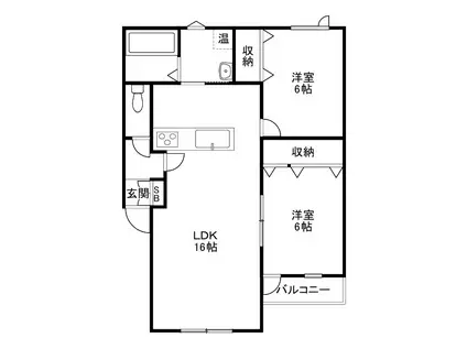 FRIEDEN(2LDK/1階)の間取り写真