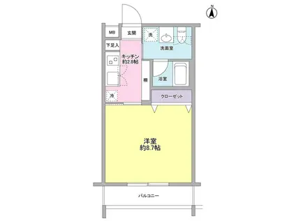 ノ-ブ新百合(1K/1階)の間取り写真