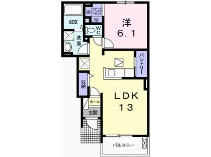 グランデ光祥1(1LDK/1階)の間取り写真