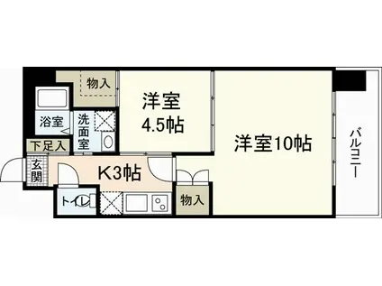 ARIES(2K/4階)の間取り写真