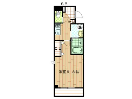 アリーII(1K/2階)の間取り写真