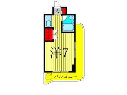 エレガンス綾瀬6(ワンルーム/3階)の間取り写真