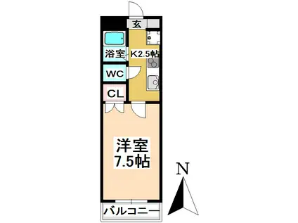 ひかりマンション(1K/4階)の間取り写真
