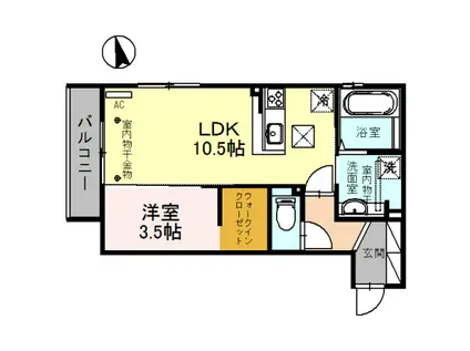 LA・FRAISE ラフレーズ(1LDK/1階)の間取り写真