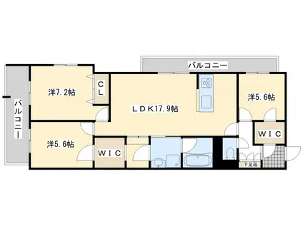 シャーメゾンステージ本城(3LDK/3階)の間取り写真