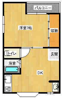 サンライズ物流(1DK/2階)の間取り写真