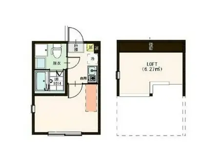 GOLD板橋(1K/2階)の間取り写真