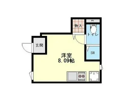 春風と川の音のLUMINOUS(ワンルーム/1階)の間取り写真