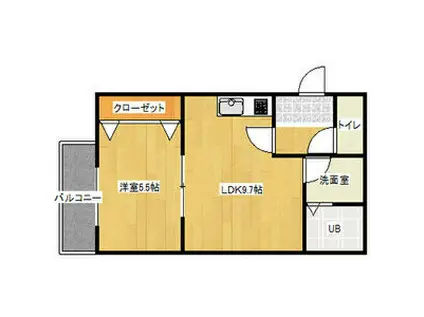 マークヴィラ加美(1LDK/3階)の間取り写真