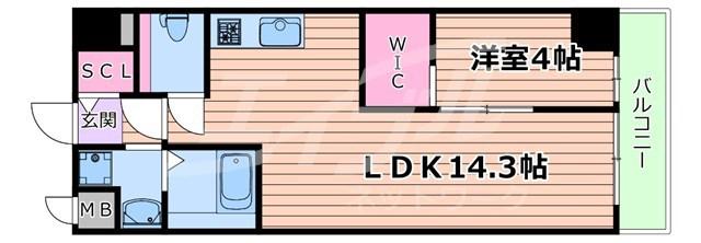 LEGALAND猫 MIYAKOJIMA(1LDK/7階)の間取り写真