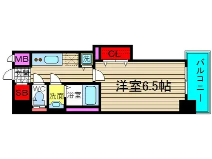 レオンコンフォート難波ミラージュ(1K/8階)の間取り写真