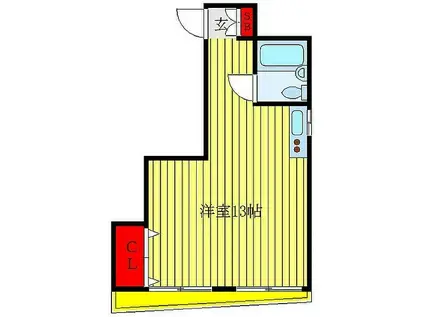青木ハイツ(ワンルーム/3階)の間取り写真