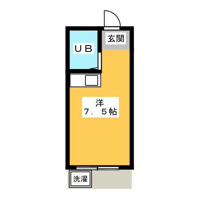 モナークハイムⅡ(ワンルーム/1階)の間取り写真