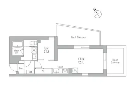 J.リヴェール武蔵小山ウエスト(1LDK/5階)の間取り写真