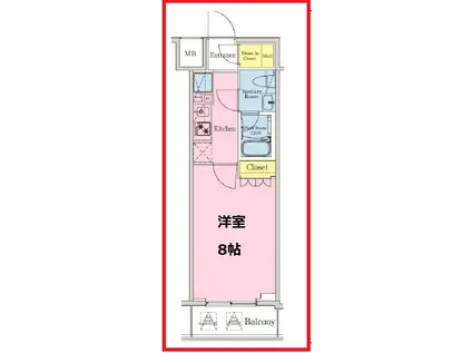 ハイズ亀戸(1K/7階)の間取り写真
