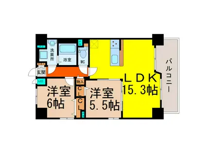 CASA DI MARE(2LDK/9階)の間取り写真