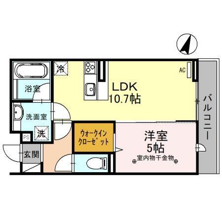プランドール(1LDK/2階)の間取り写真