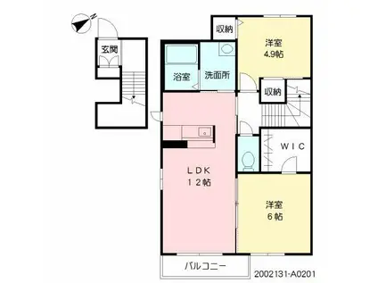 ラクセル(2LDK/2階)の間取り写真