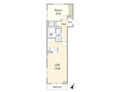 VIVACE(1LDK/2階)の間取り写真