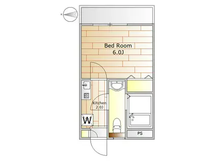 フェリーチェみやま(1K/2階)の間取り写真